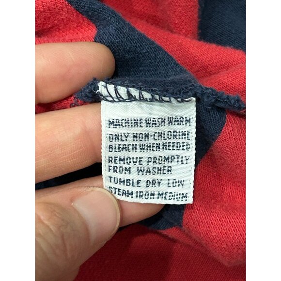 Polo By Ralph Lauren Mens Red & Navy Striped Custom Fit Cotton Polo Shirt XL - Picture 9 of 11